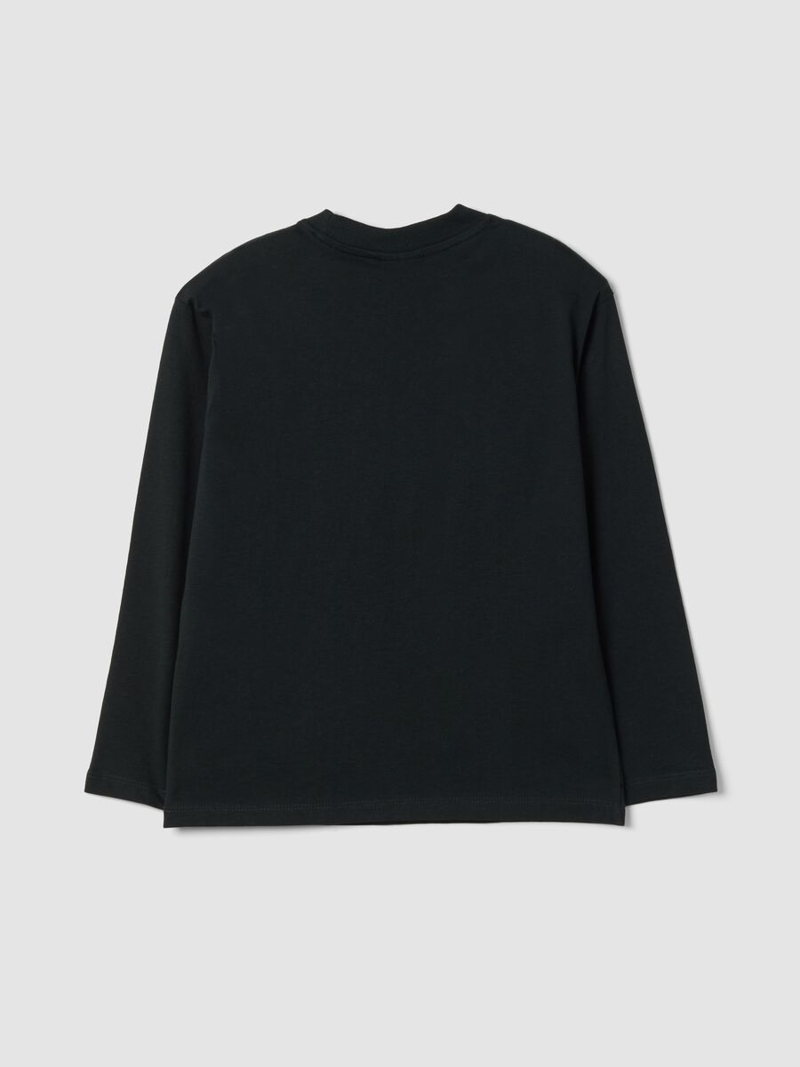 T-shirt nera in puro cotone con stampa New York Knicks_1