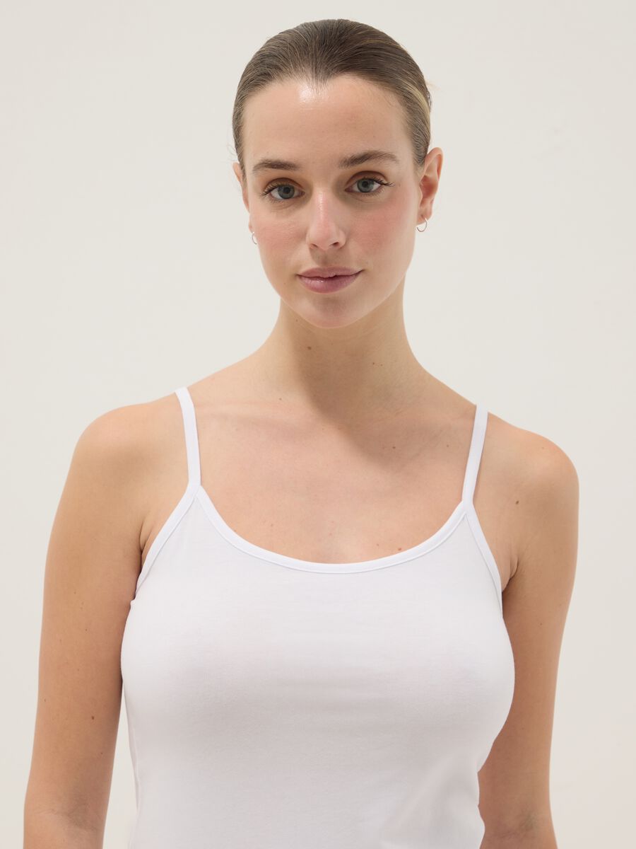 Bipack canottiere in cotone elasticizzato bianco regular fit_1