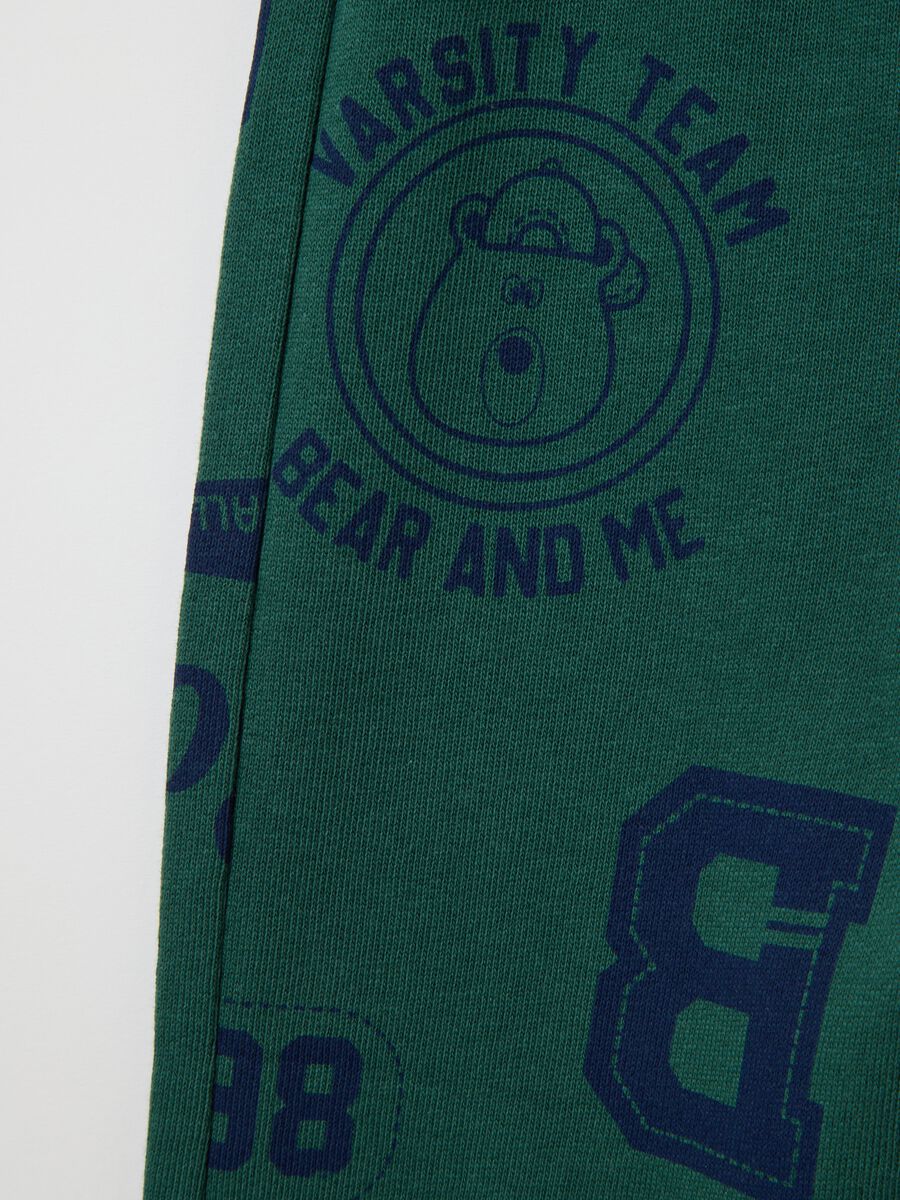 Green regular fit pure cotton children's trousers_3