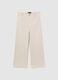Beige stretch cotton straight fit trousers_4