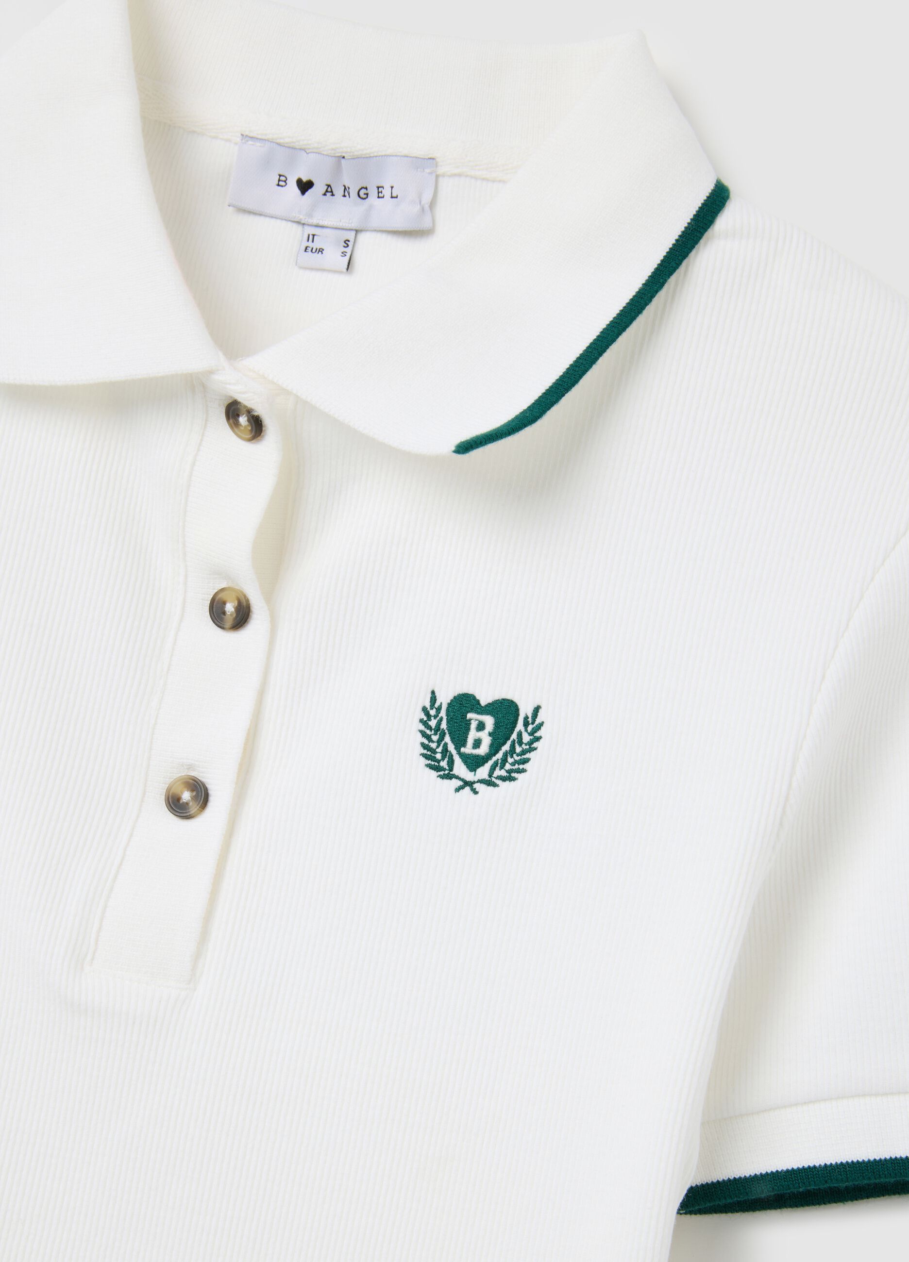 Polo in cotone elasticizzato bianca regular fit