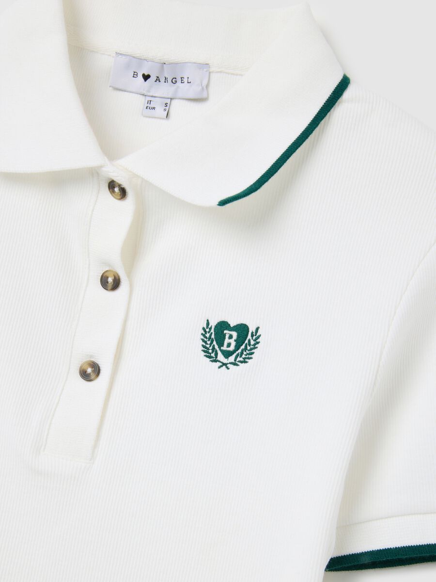 Polo in cotone elasticizzato bianca regular fit_5