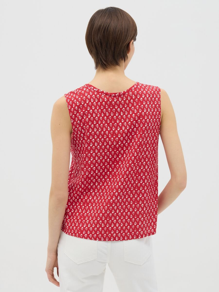 Red sleeveless pure viscose tank top by Ovs_3
