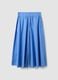 Long sky-blue skirt in pure cotton_0