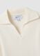 White viscose-blend fitted polo-collar top_1