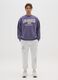 Purple cotton blend sweatshirt with Los Angeles Lakers print_1