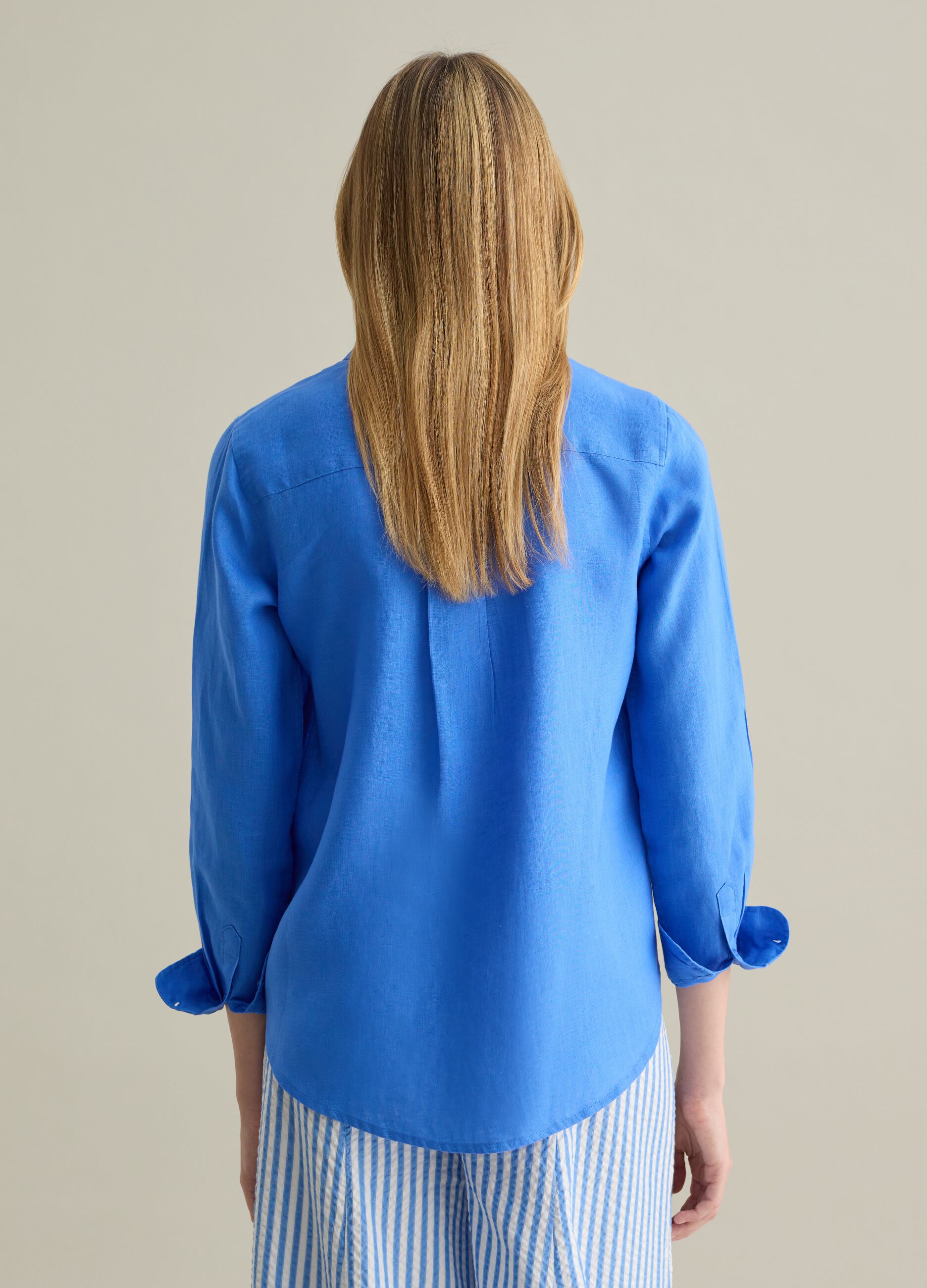 Light blue regular-fit shirt in linen