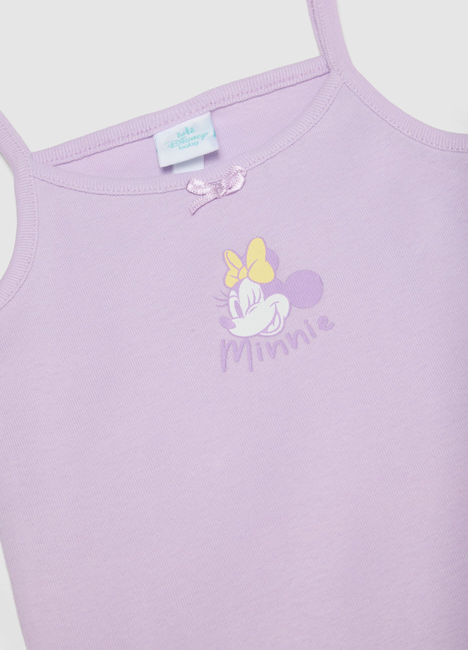 Bipack di body in puro cotone multicolor con Minnie senza maniche da neonate