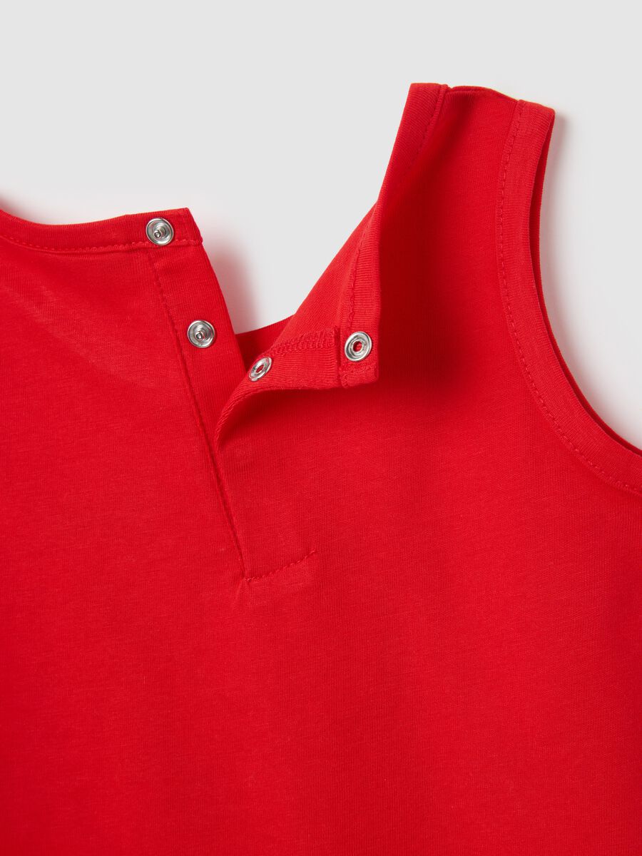 Baby's red pure cotton vest_3