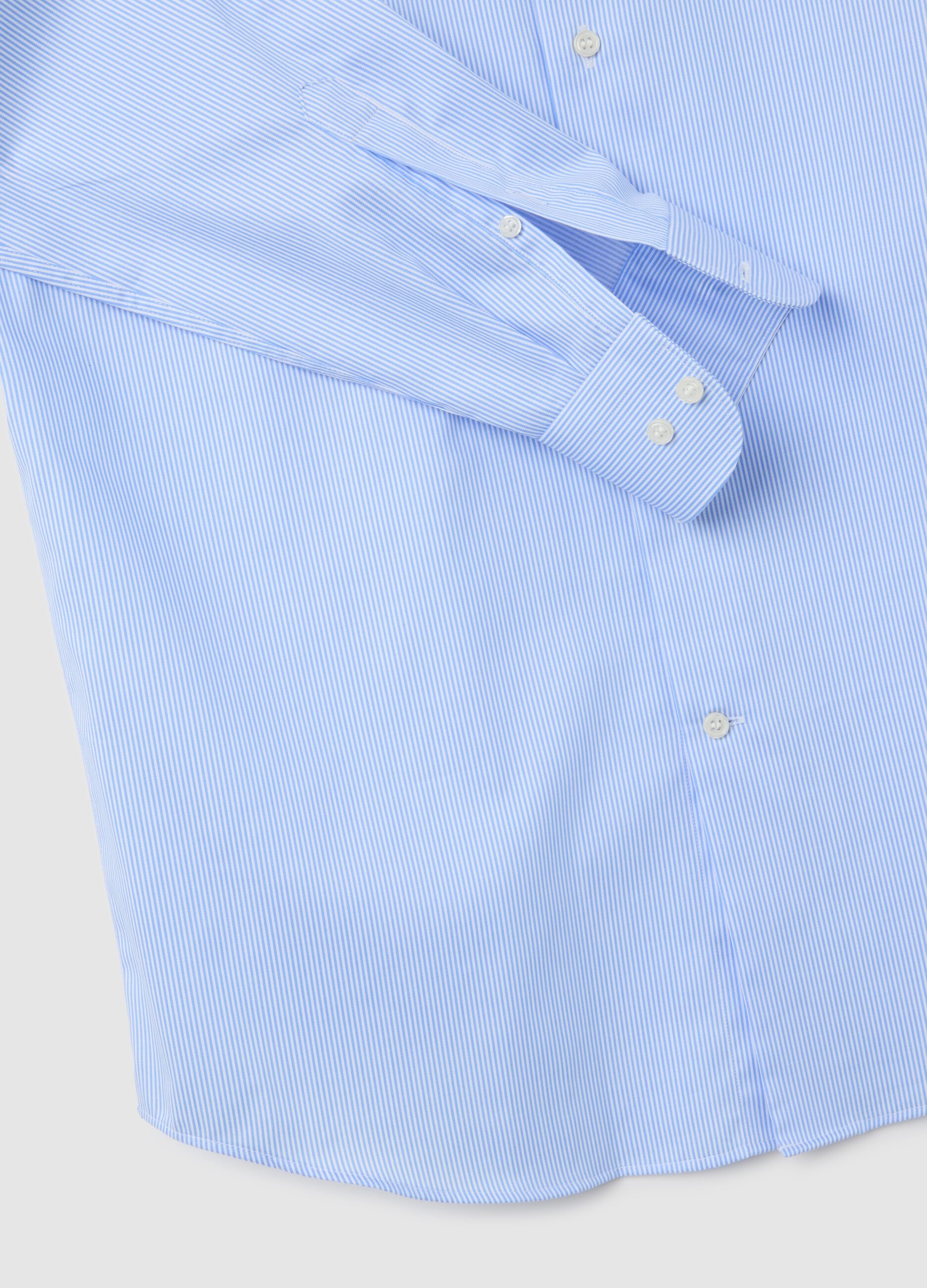 Men's pure cotton easy iron blue shirt