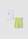 2-pack yellow pure cotton tank tops with ruffles_0