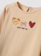 Maglietta beige in puro cotone organico con stampa orsetti per bimba_2