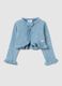 Blue baby girl cardigan with ruffle details_0