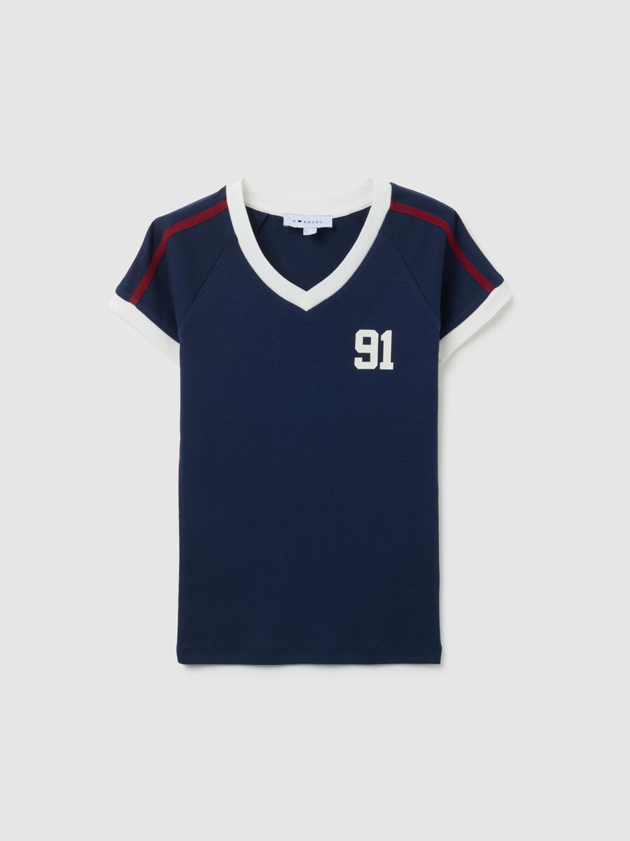 T-shirt in puro cotone multicolor fitted_4