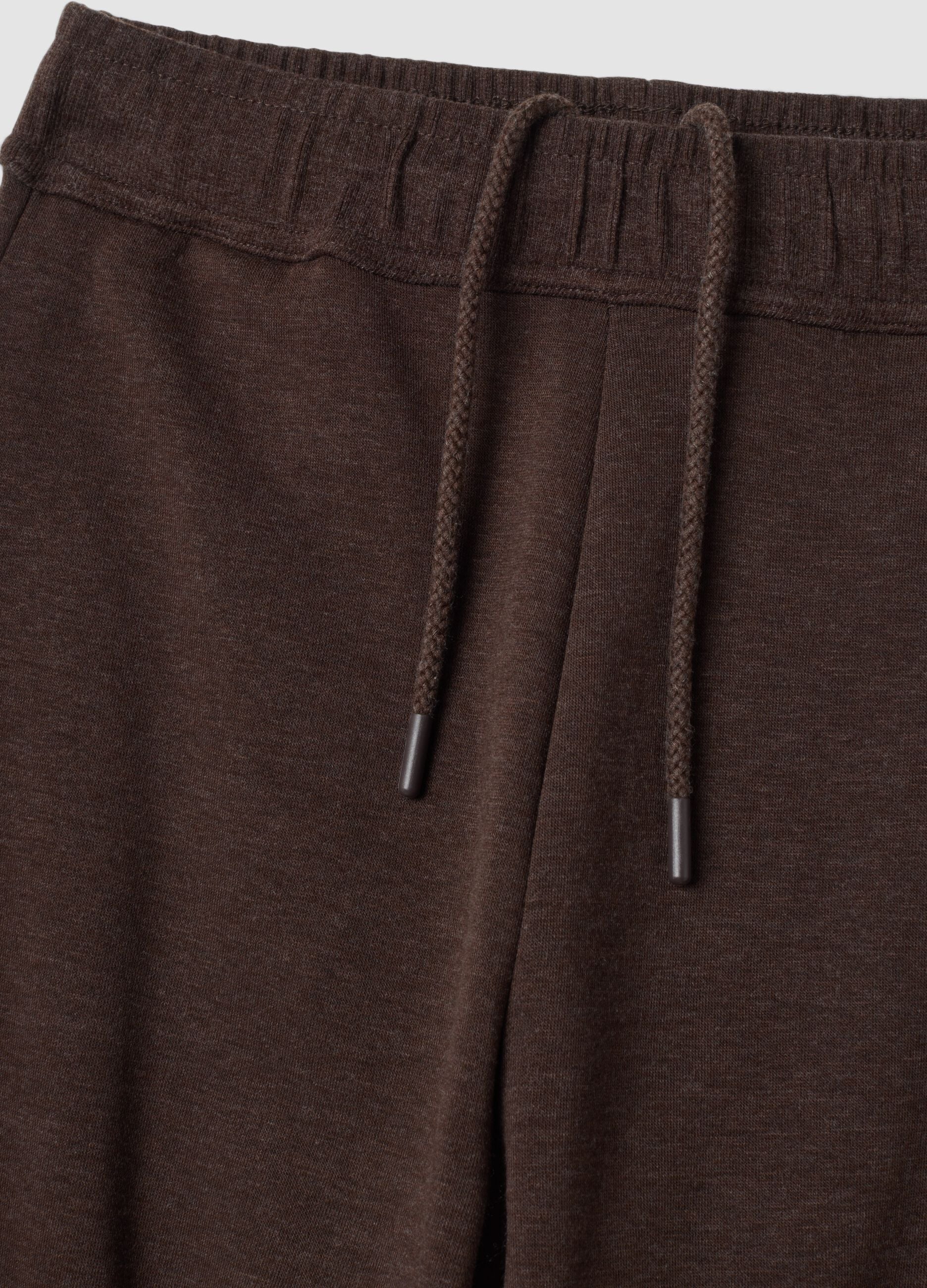 Brown cotton-blend joggers with drawstring, regular fit
