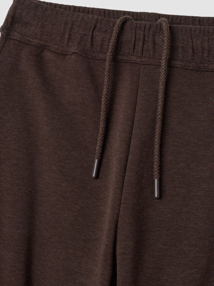 Jogger marroni in misto cotone con coulisse regular fit_1