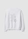 White oversized pure cotton sweatshirt with stars for girls_5