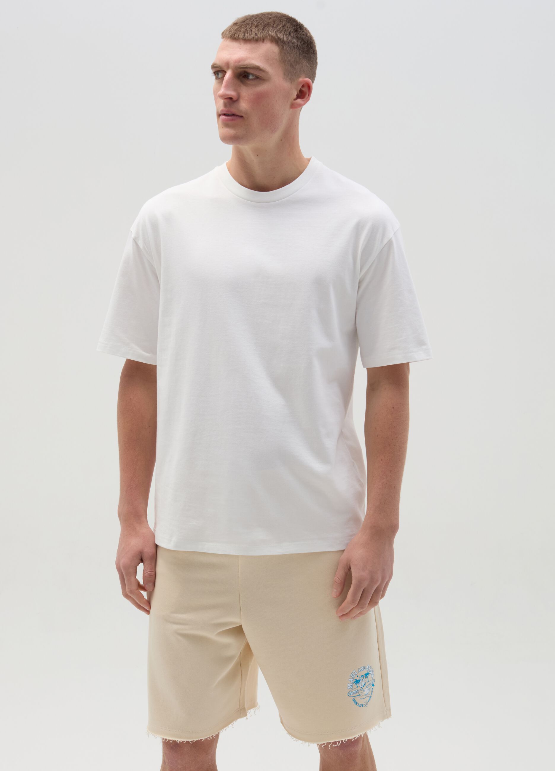 Ovs Bermuda jogger in felpa con stampa