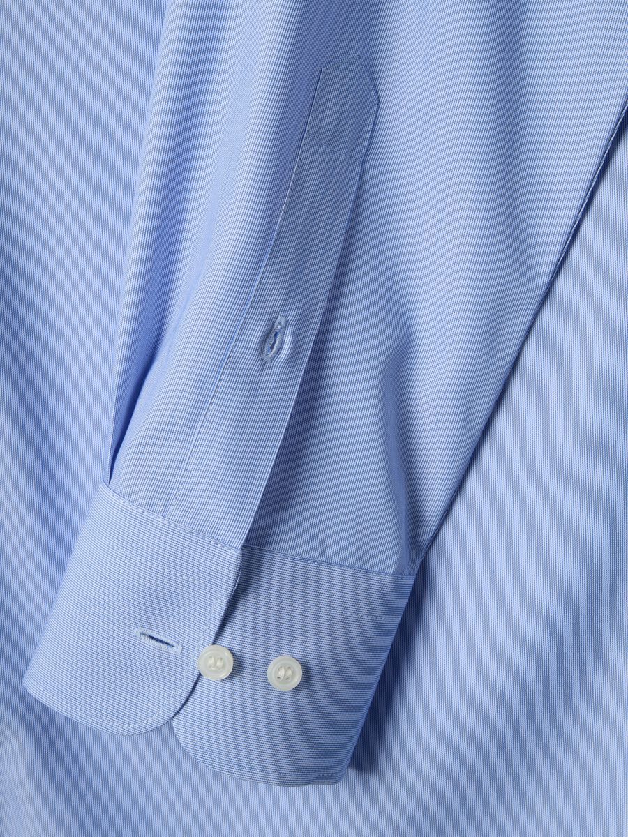 Regular fit blue shirt with French collar_1
