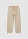 Boys' beige regular fit pure cotton trousers_0