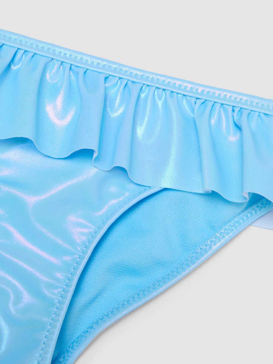 Bikini azzurro in tessuto elasticizzato con volant_3