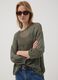 Green open-knit floral regular-fit top_0