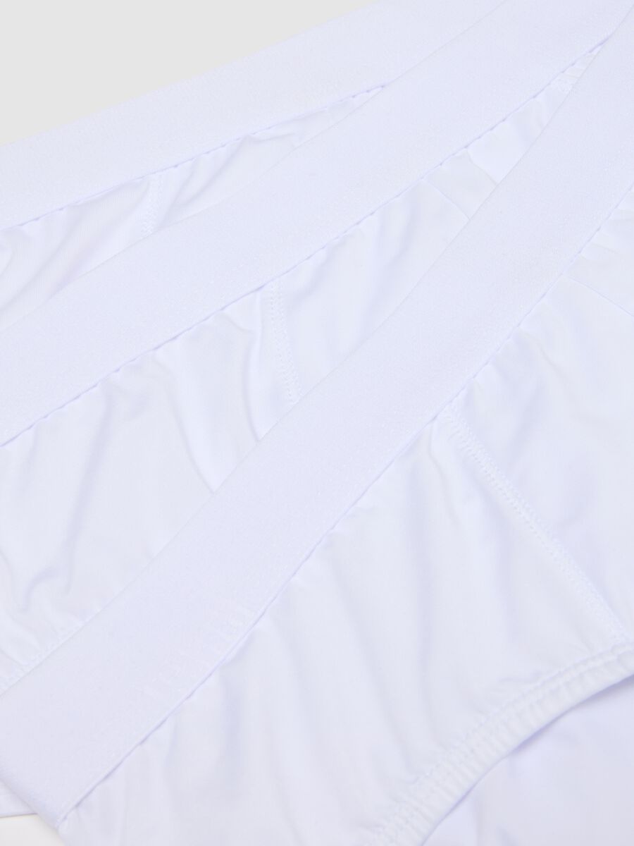 White Stretch Fabric Briefs Tripack_5