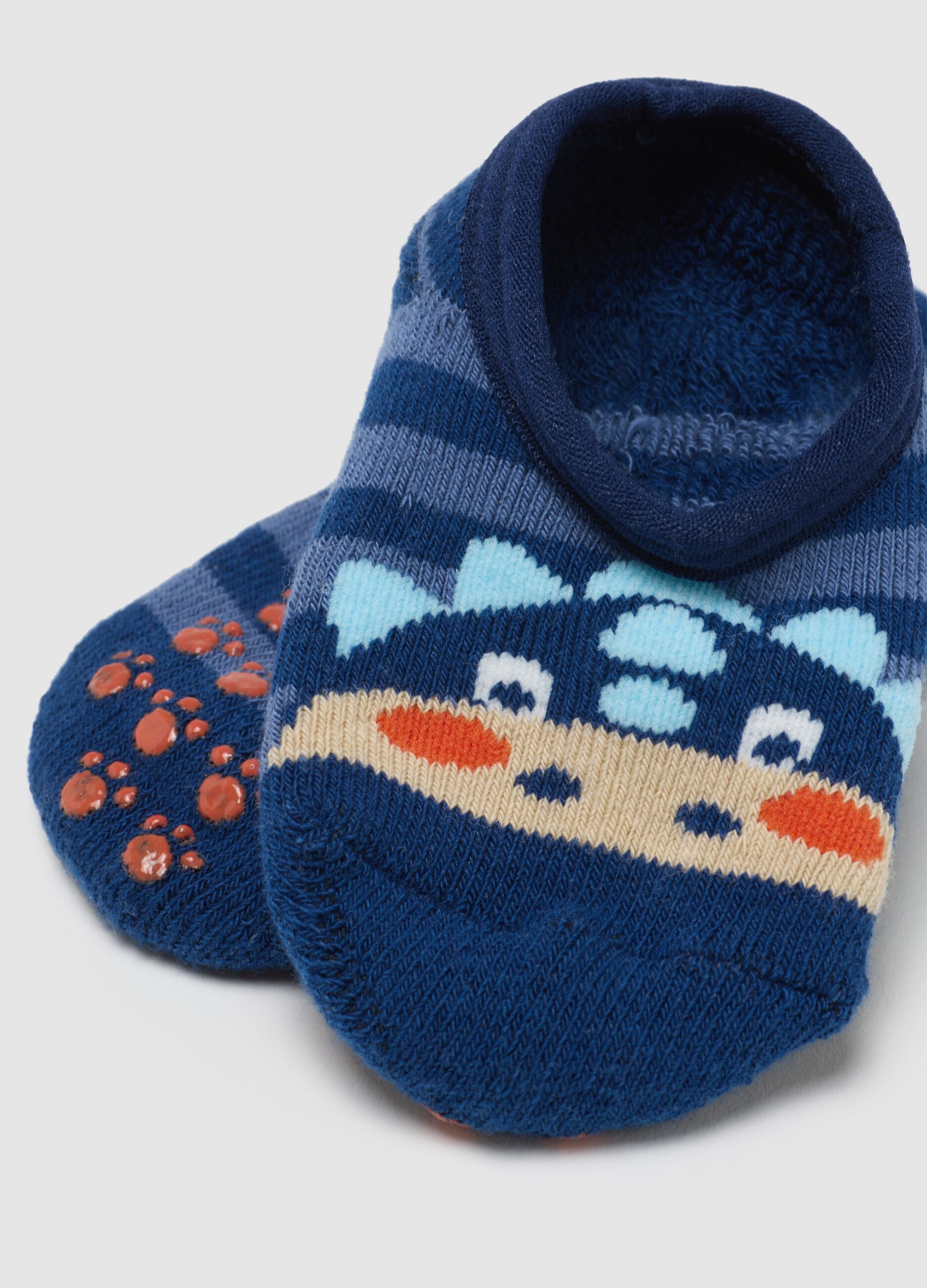 Calze da bambino in misto cotone multicolor antiscivolo