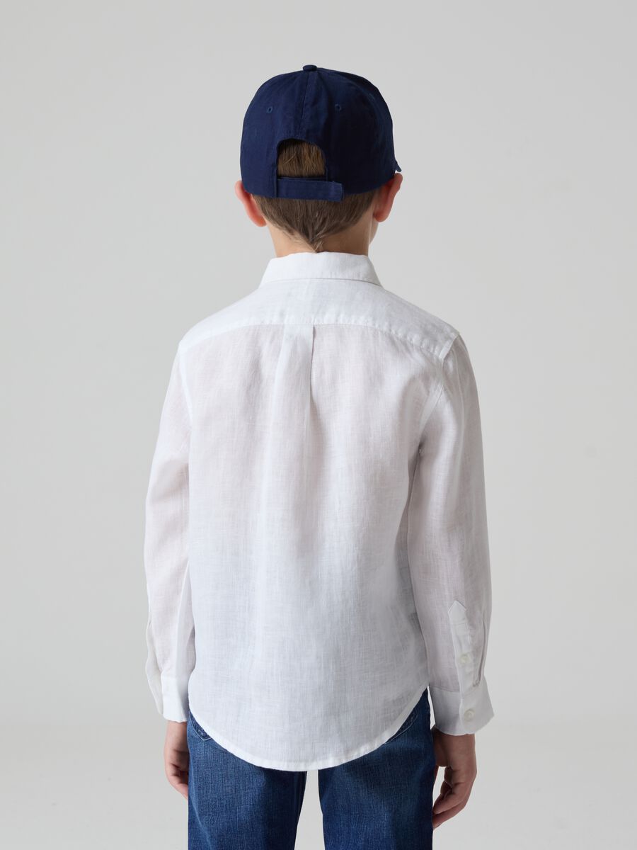 Linen shirt with logo embroidery_2