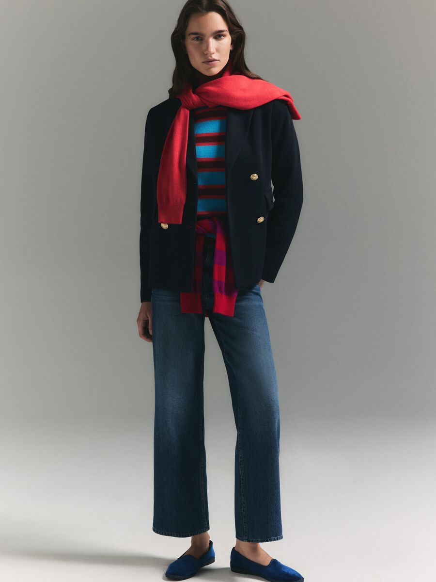 Multicolour striped jumper in pure wool_0
