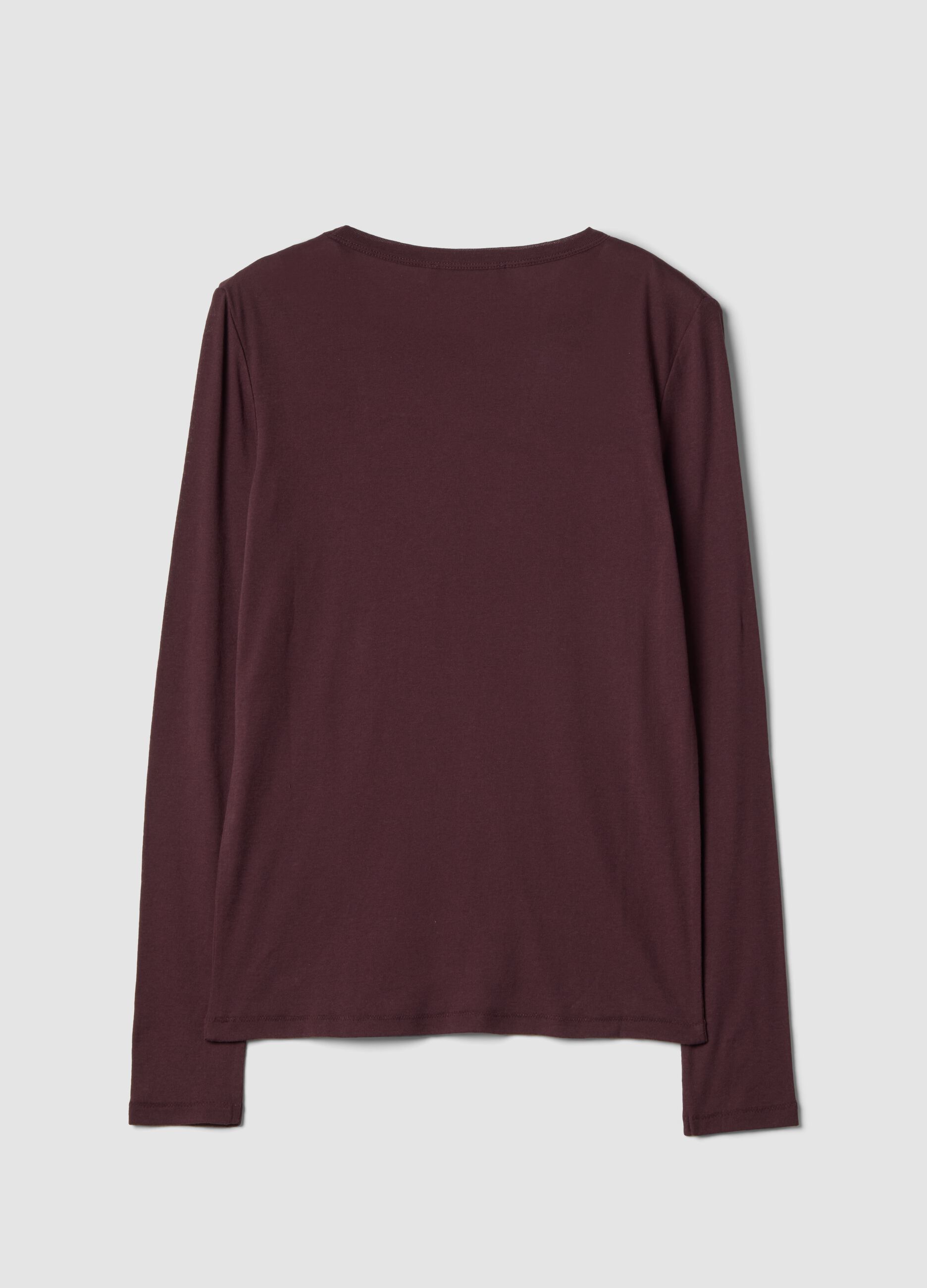 T-shirt viola in puro cotone jersey a girocollo