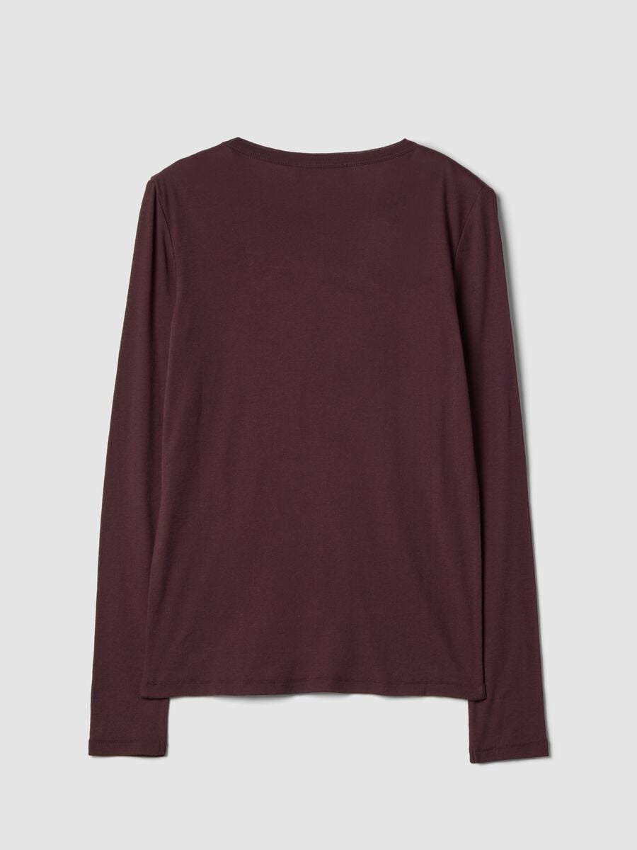 Purple pure cotton jersey crew-neck T-shirt_2