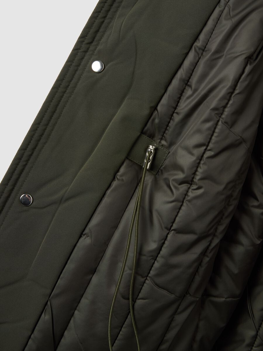 Regular fit green jacket with pockets and zip closure_5