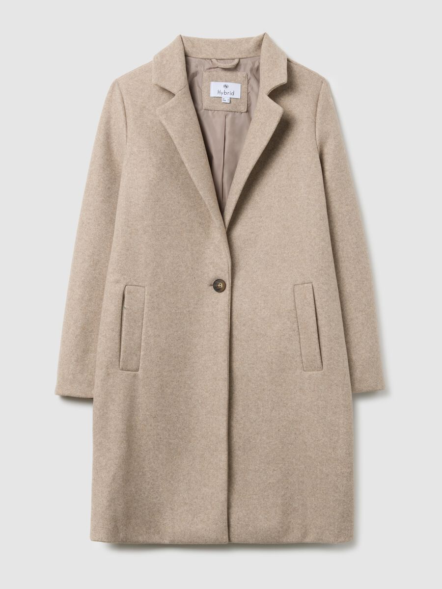 Beige Single-Breasted Regular Fit Coat_4
