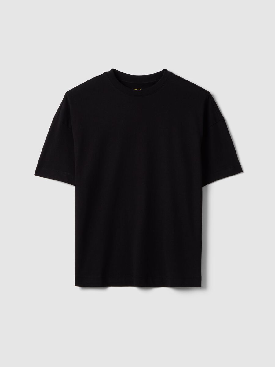 Oversized fit black short sleeve pure cotton t-shirt_4