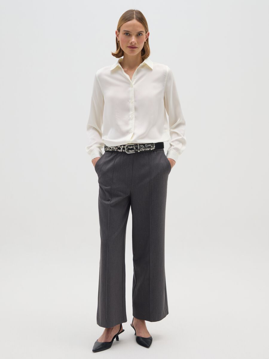 White Satin Shirt Regular Fit_1