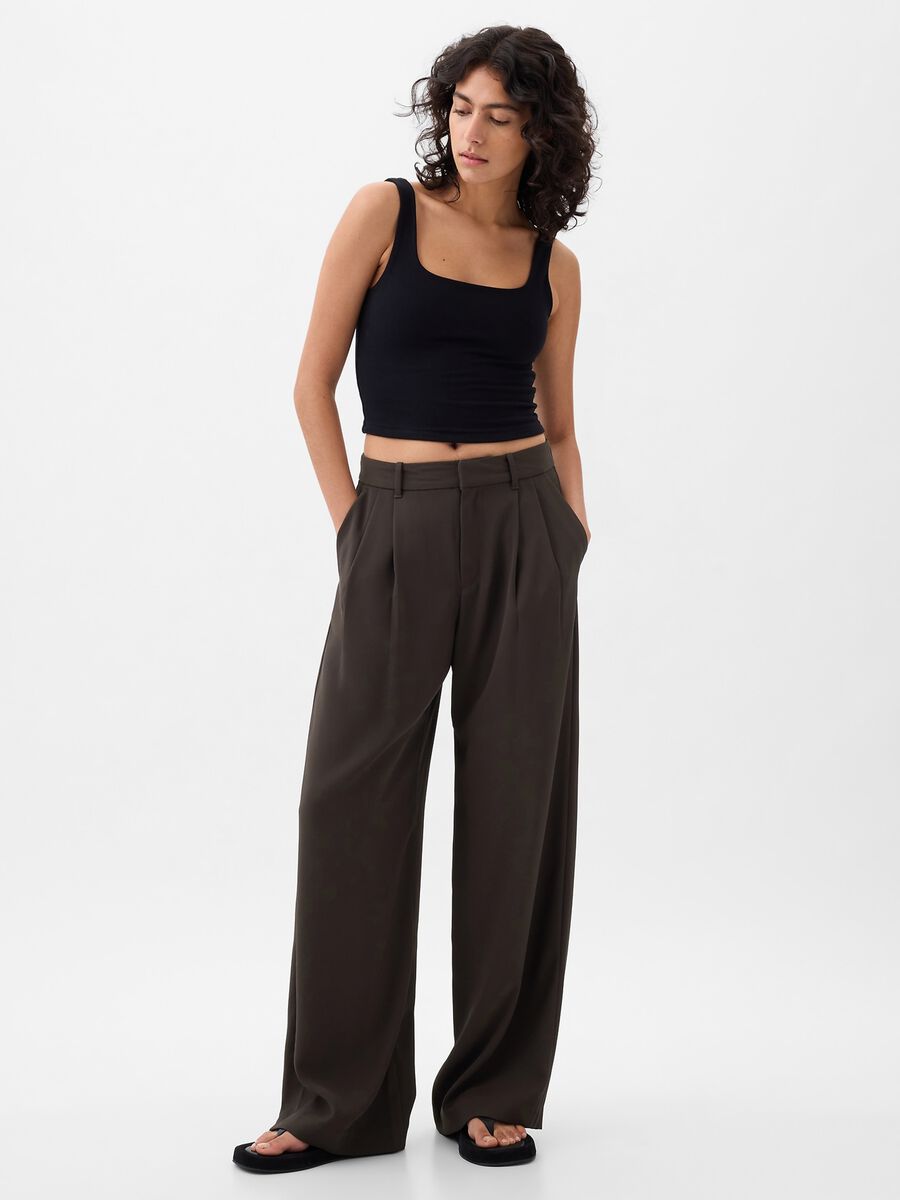 Wide leg trousers with darts_6