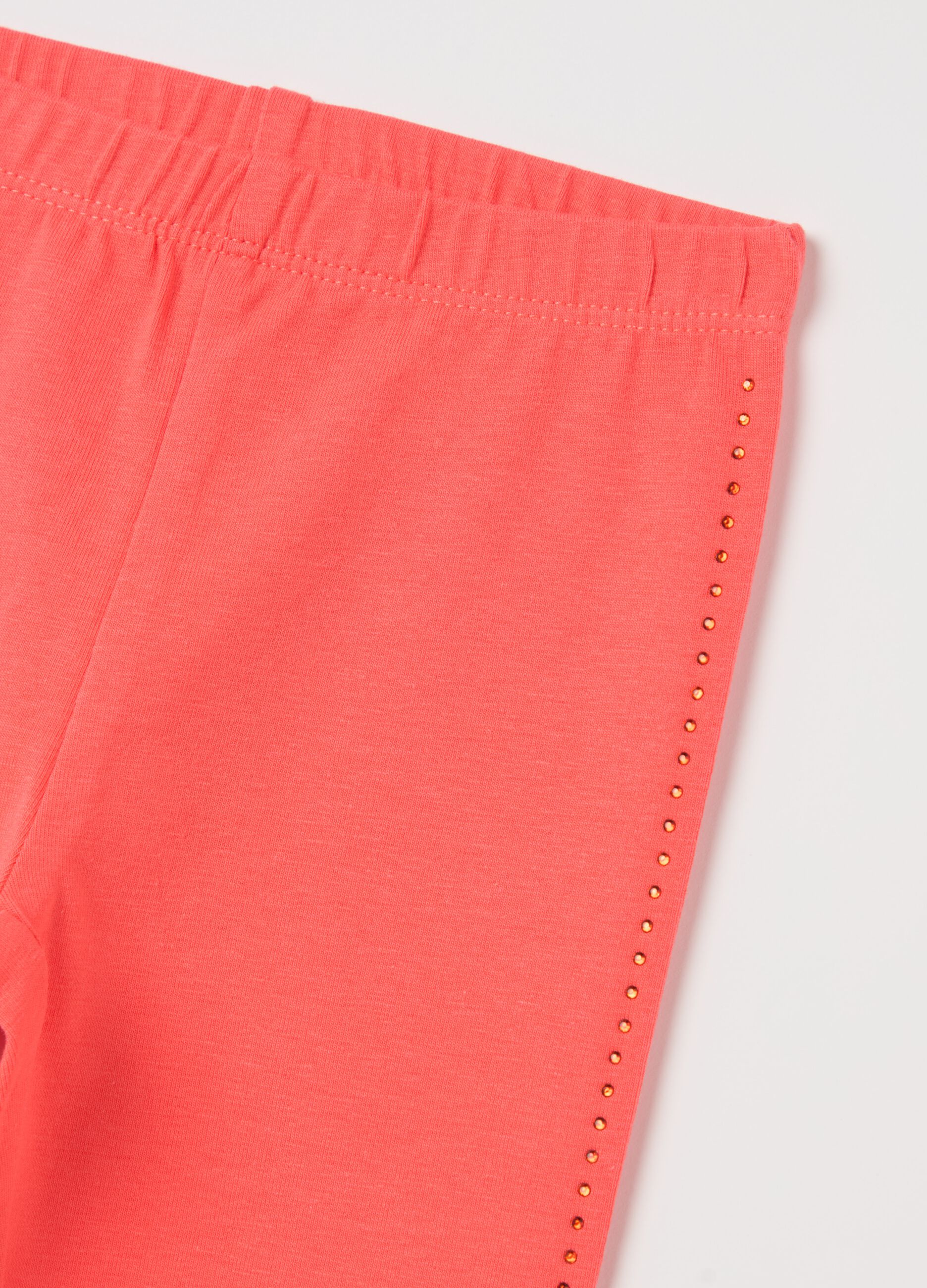 Three-quarter leggings with diamantés