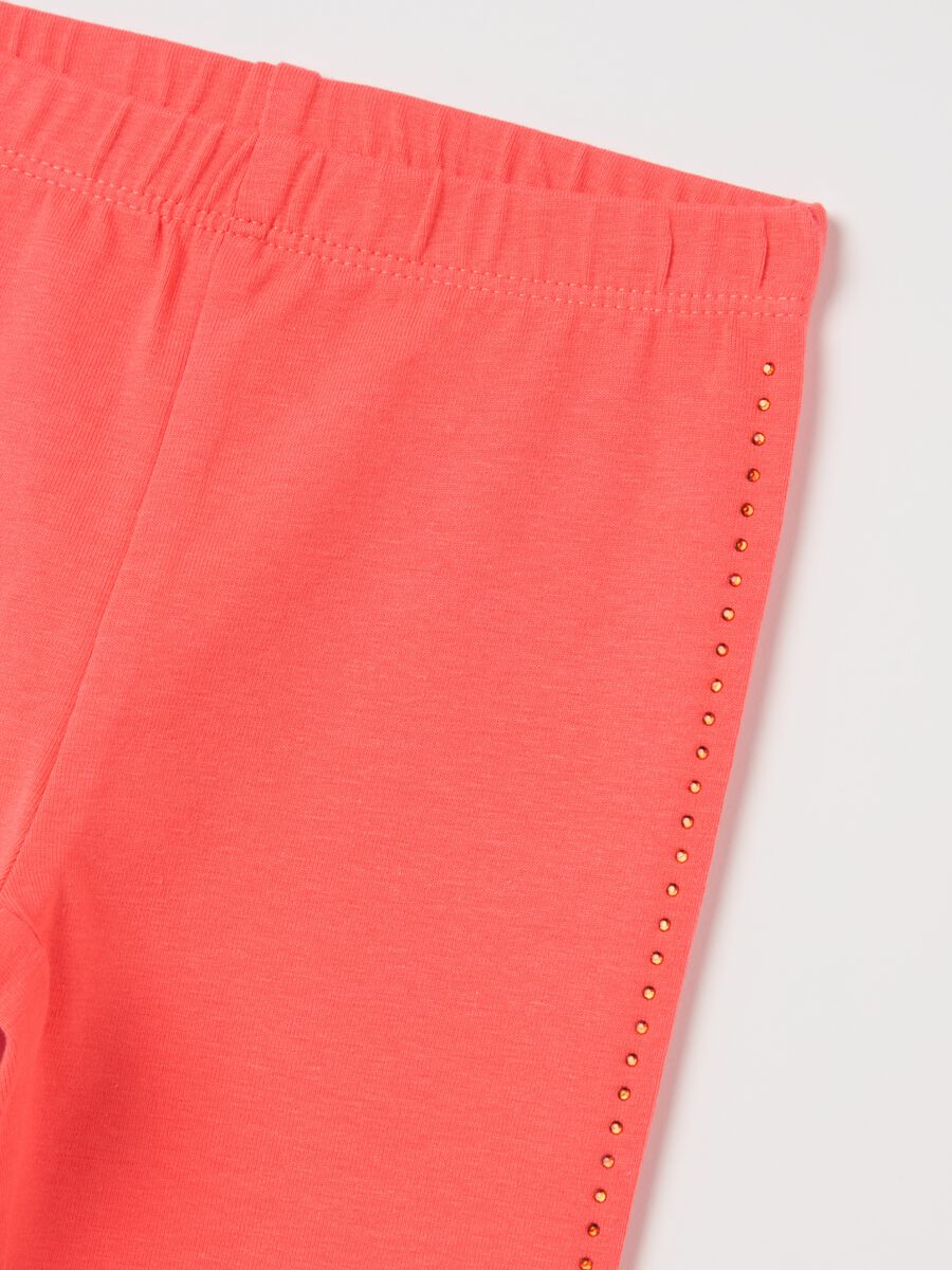 Three-quarter leggings with diamantés_3
