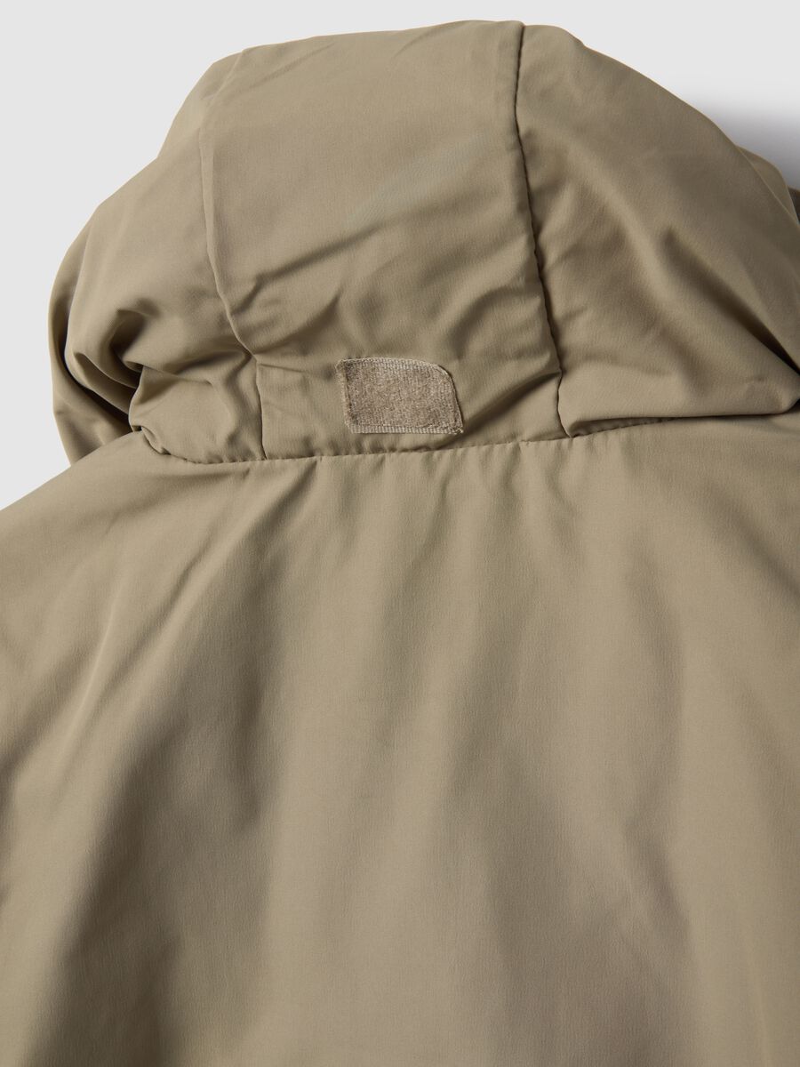 Boys' beige regular fit jacket with full zip and hood_3