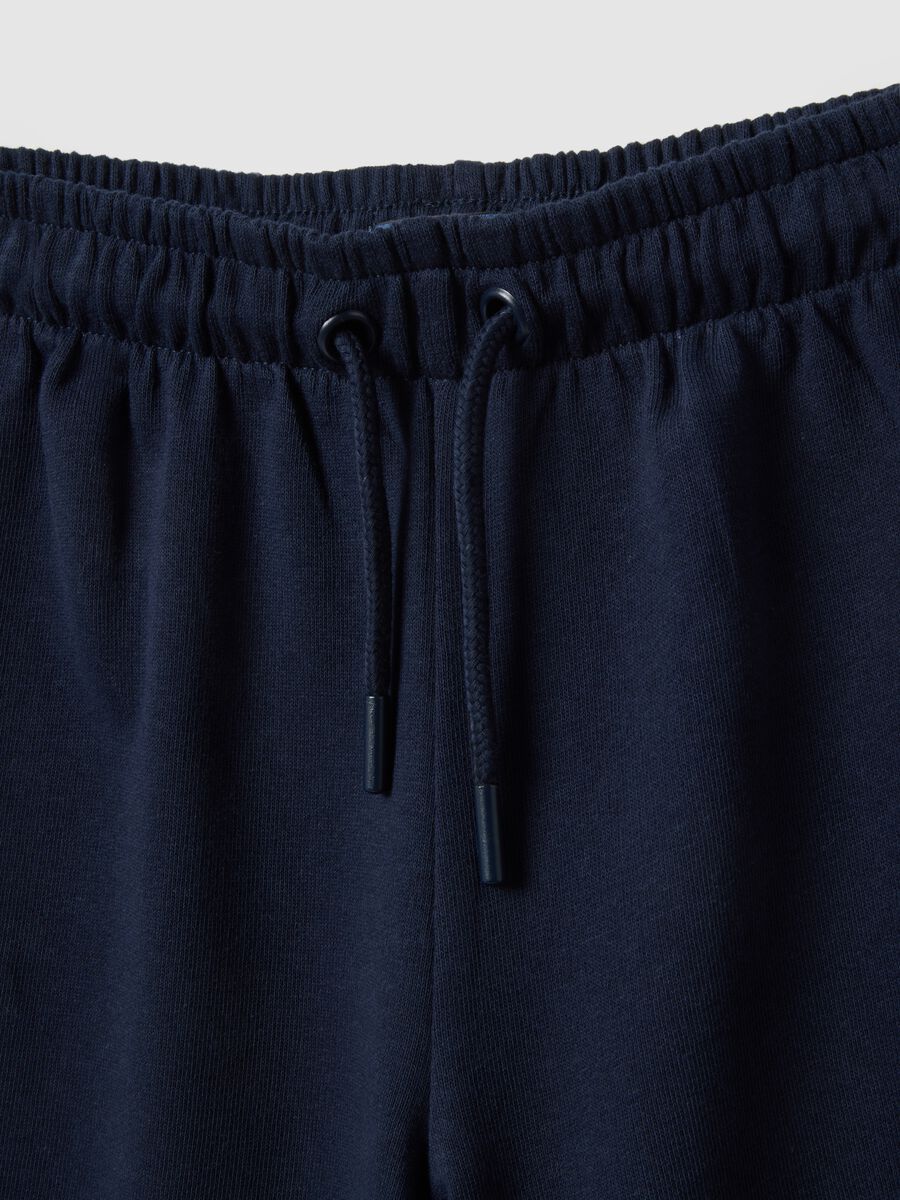 Girls' blue pure cotton wide leg trousers_2
