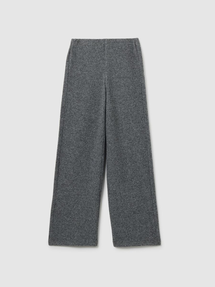Girl's Grey Wide Leg Trousers in Stretch Fabric_3
