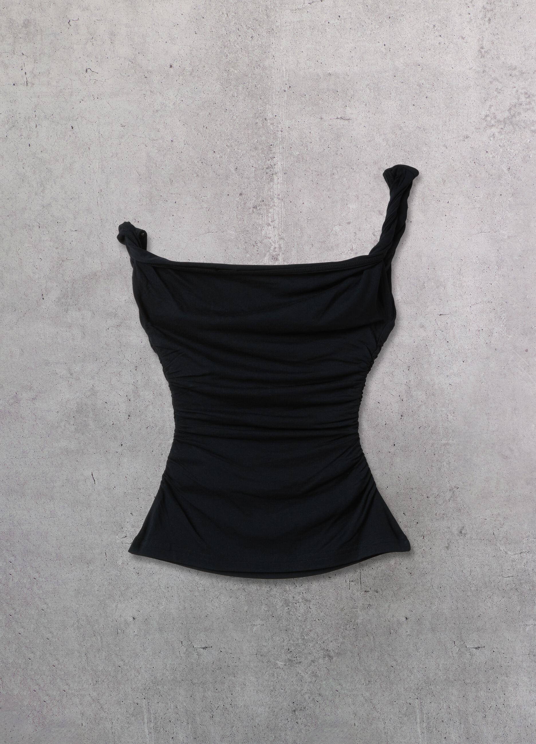 Black Asymmetric Tank Top