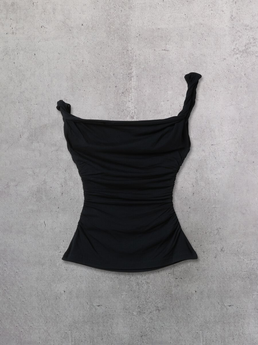 Asymmetrical Tank Top Black_7