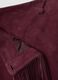 Red genuine leather skirt with fringes_1