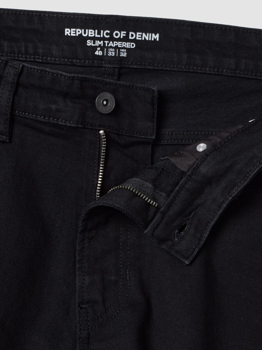 Black slim-fit stretch cotton jeans_6
