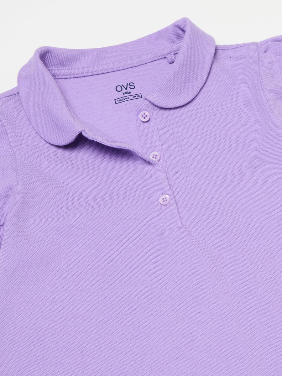 Cotton piquet polo shirt with frill_2