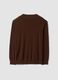 Brown crew-neck jumper in cotton and cashmere blend, regular fit_2