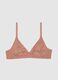 Brown Mixed Fabric Bra_4