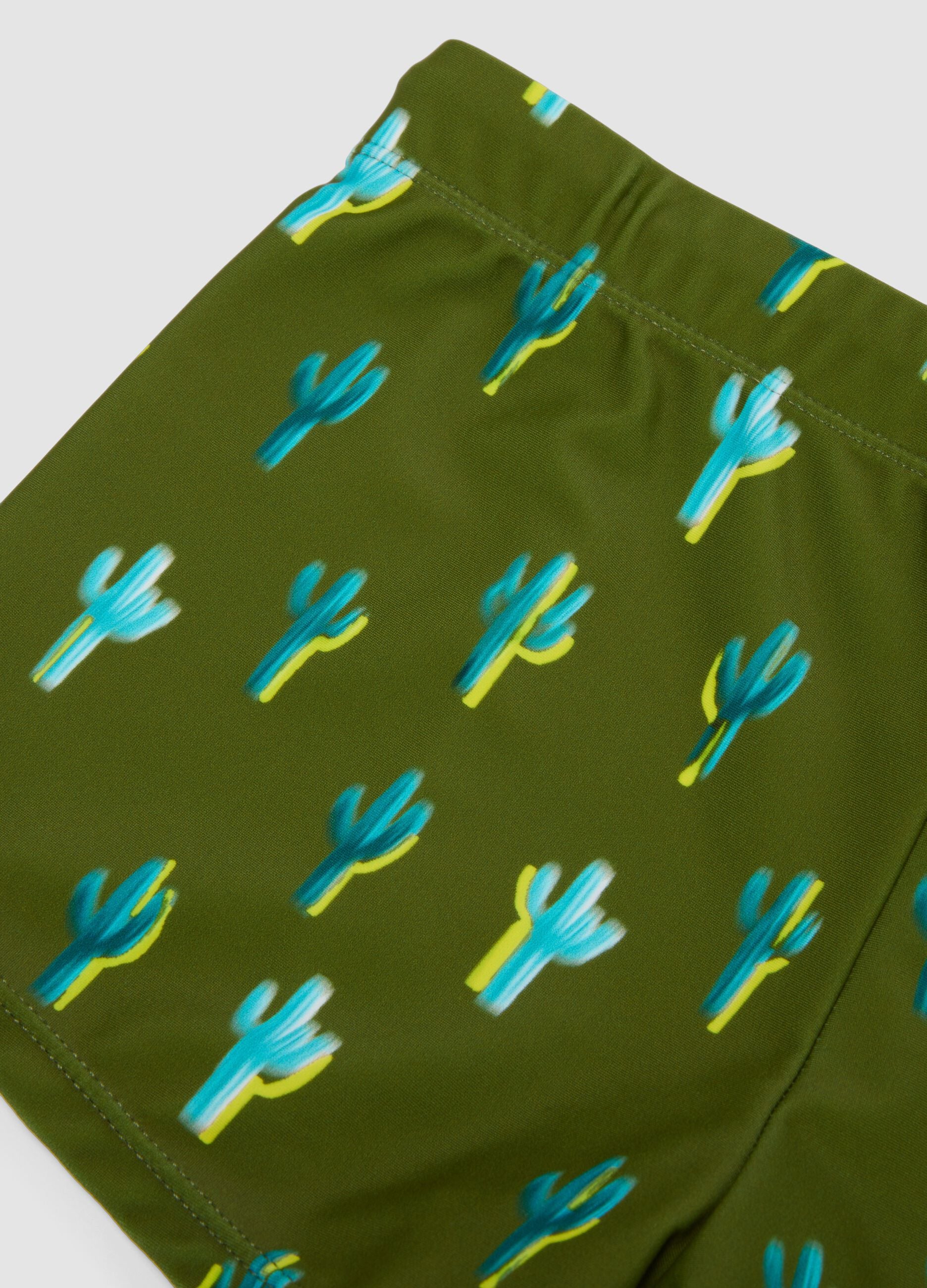 Green stretch swim briefs